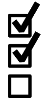 Checklist with two of three boxes checked