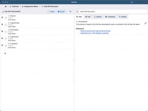 Animated GIF demonstrating outline-based checklist