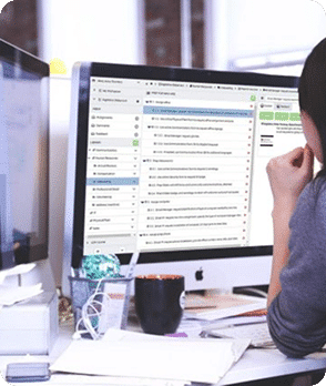 TaskTrain on a desktop monitor in an office